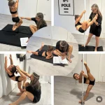 Montagem de uma aula infantil de pole com acompanhamento de uma instrutora